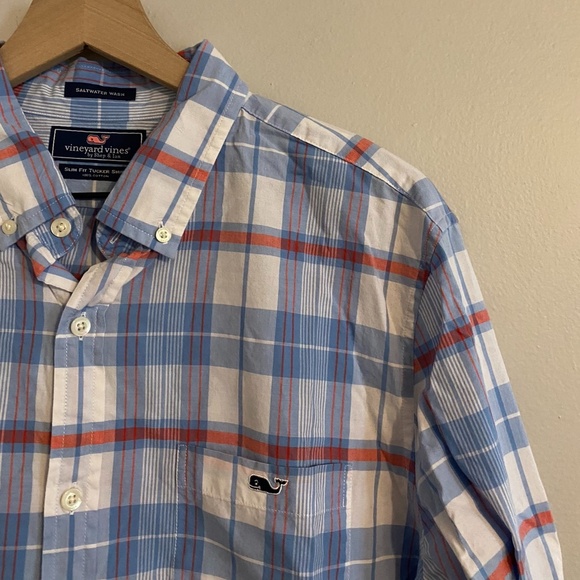 Men's Vineyard Vines Slim Fit Tucker Shirt Plaid Button Down SIZE LARGE - Picture 1 of 6